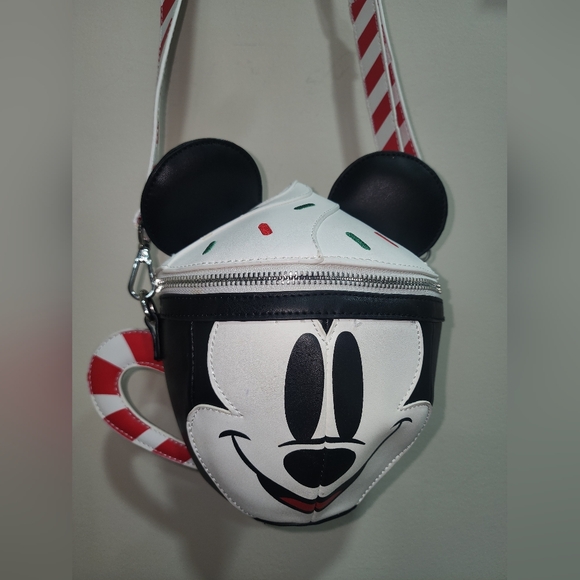 Loungefly Handbags - Loungefly Mickey Mouse Holiday Hot Chocolate Cup Crossbody Bag